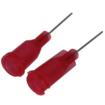 

150pcs Red 1/2 Inch Plastic Glue Liquid Syringe Dispenser Dispensing Needle Tips 25 Gauge