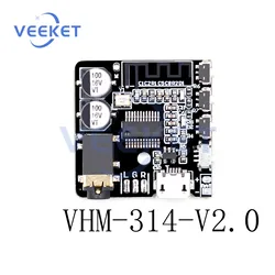 Carte récepteur Audio Bluetooth VHM 314 V.20, Micro USB, alimentation 5V, lecteur MP3, décodeur sans perte, Module de musique stéréo + bouton 