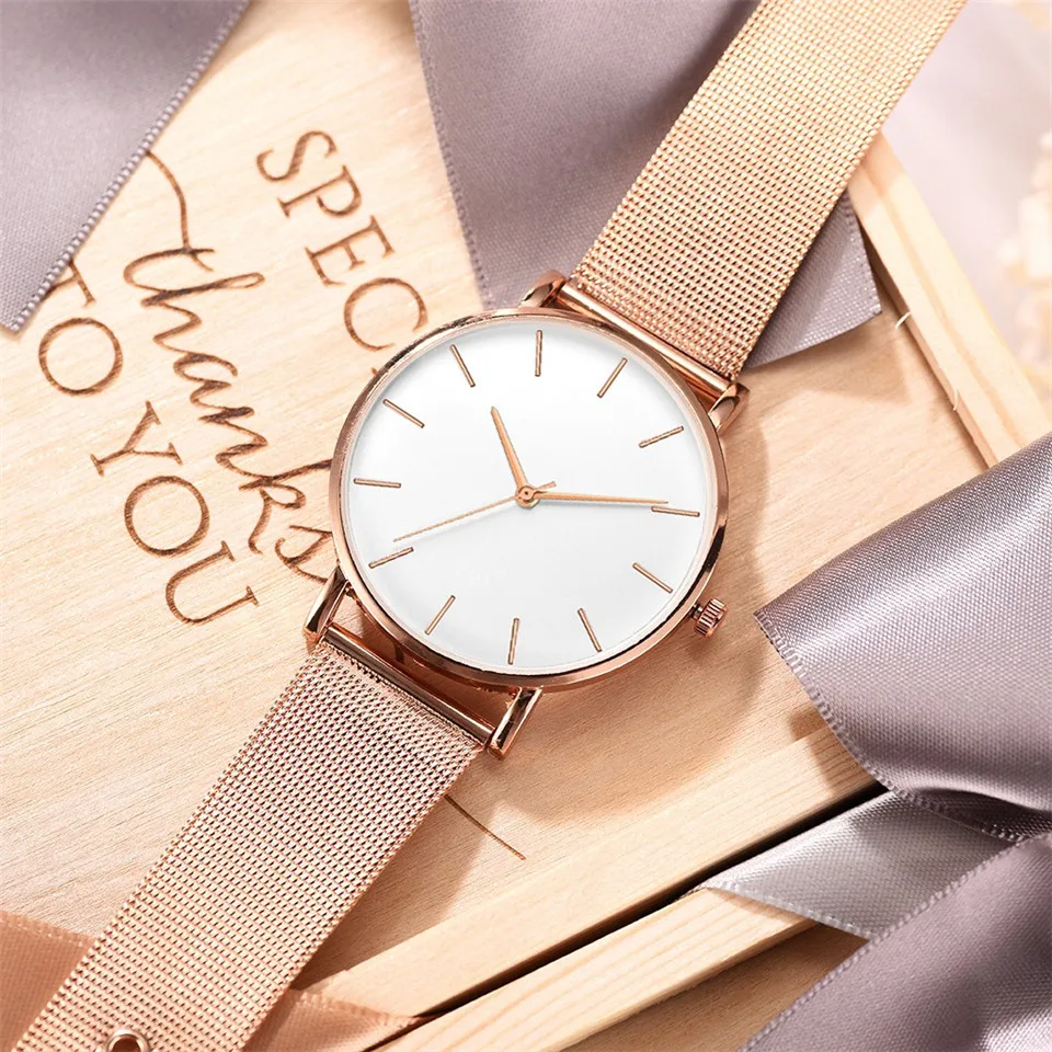 Women Watch Rose Gold Montre Femme Women's Mesh Belt ultra-thin Fashion relojes para mujer Luxury Wrist Watches reloj mujer