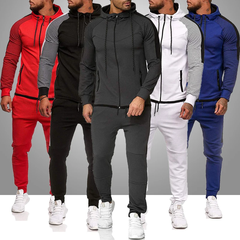 Tracksuit Pants Sweatshirt-Sets Hoodies Joggers-Set Winter Mens Men Fashion Casual Gym