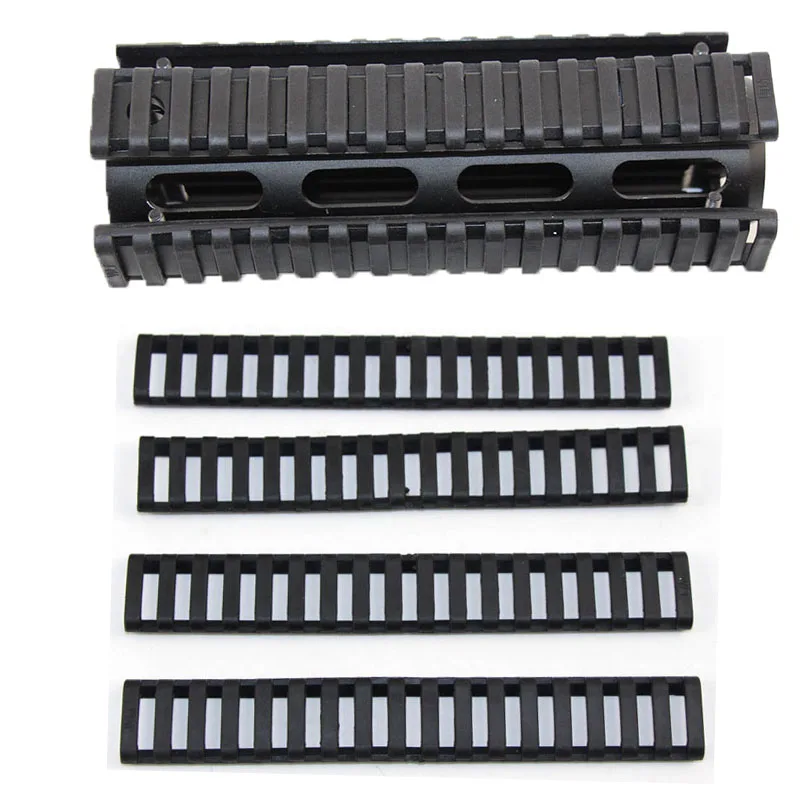 Тактический 18 слотов Potector низкий профиль для AR15 M4 Пикатинни Вивер Quad Rail резиновая