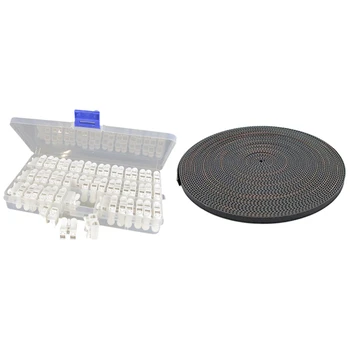 

55Pcs 2P Spring Wire Connector Terminal Block & 1 Pcs 5 Meters Gt2 Timing Belt Width 6Mm Fit for Reprap