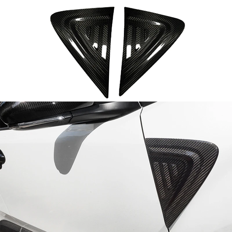 

2pcs Carbon Fiber Leaf Board Car Both Side Air Vent Decoration Mark Styling For Toyoto CH-R CHR 2017 2018 2019