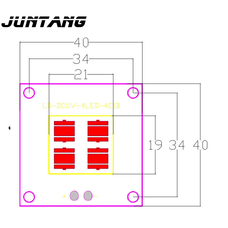 JUNTANG40W высокомощный УФ светодиодный модуль для отверждения 3d печати 365 нм 405