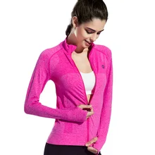 Быстросохнущая футболка на молнии для занятий спортом, бега, фитнеса, йоги, Женская куртка с длинным рукавом