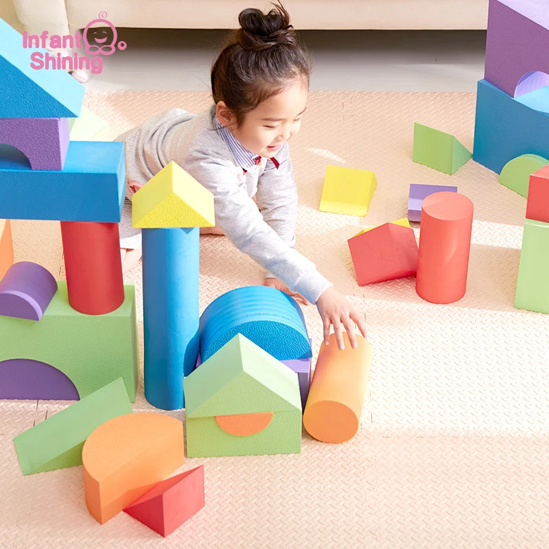 

Infant Shining Building Blocks Baby Big Blocks Educational Toys Large for Children EVA 50PCS Pretend Play Game Foam Toys