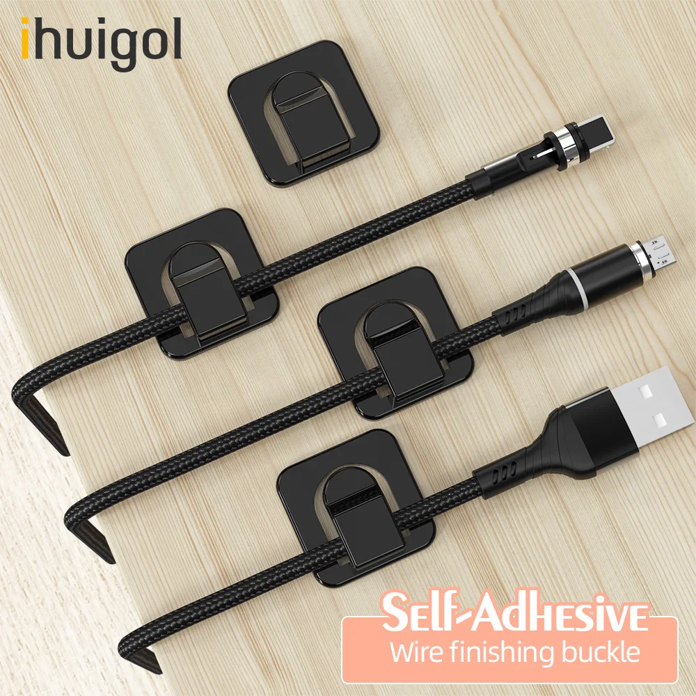 

ihuigol Cable Management Clips Desktop Organizer Self-Adhesive Cord Headphone Earphone Buckle Clip Ties Fixer Fastener Holder
