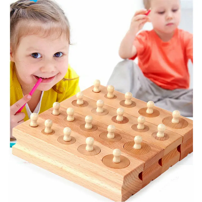 Игрушки Монтессори в виде цилиндра для детей ранние деревянные сенсорные