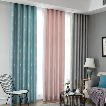 

Minimalist Modern Shade New Style Curtain Thick Cotton Linen Living Room Bedroom Bay Window Full Blackout Curtain