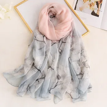 

Chinese luxury Silk Autumn and winter Lady Popular Print scarf Women Fashion new style Sunscreen Shawl Large size silk Headscarf