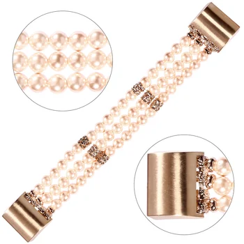 

Jewelry Bracelets Elastic Faux Pearl Replacements Band for FitbitCharge 2 GY88