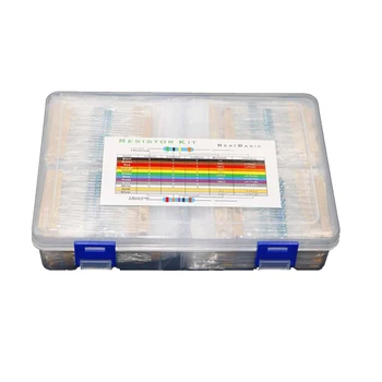 

2600pcs/lot 130 Values 1/4W 0.25W 1% Metal Film Resistors Assorted Pack Kit Set Lot Resistors Assortment Kits Fixed resistor