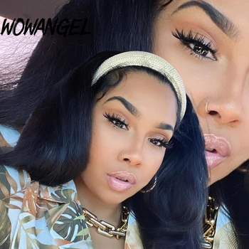 

Wowangel Full Machine Made Wig 180% Density Silk Straight HeadBand Wigs Gluless Brazilian Remy Human Hair For Black Women