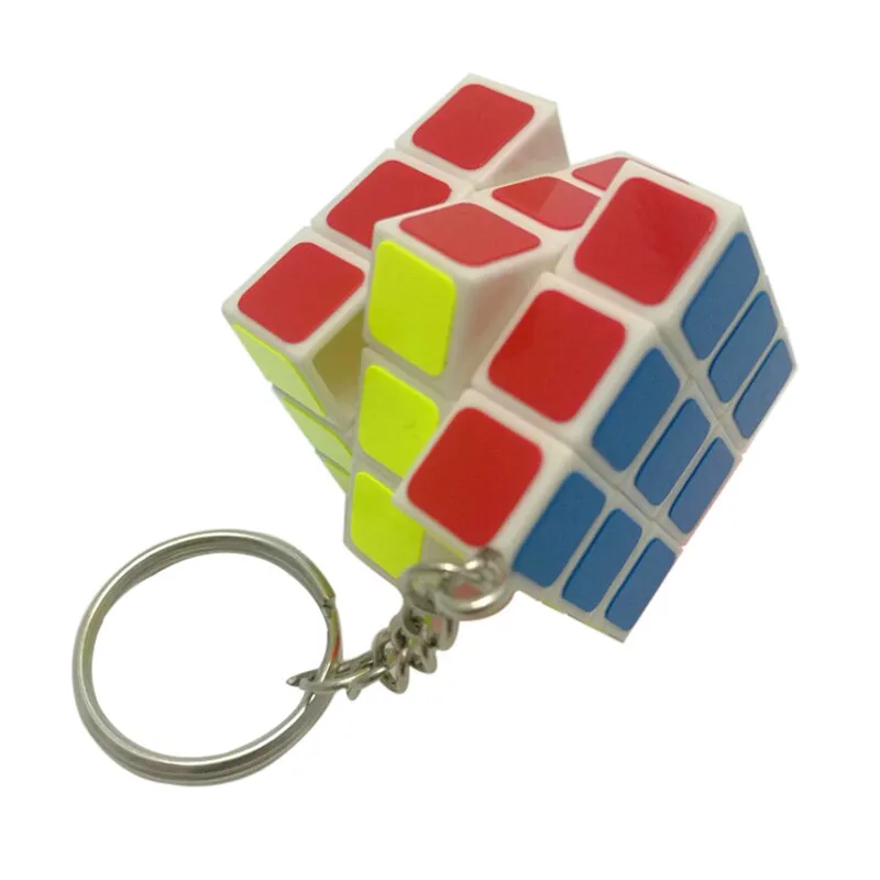 Мини 3,0 см 3x3x3 скоростной магический куб с брелком-пазлом Neo Cubo Magico, стикеры, игрушки для детей, взрослых, обучающая игрушка - Цвет: white