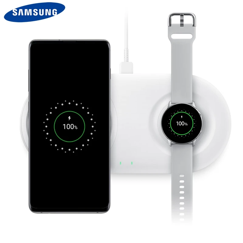 samsung быстрый беспроводной зарядный коврик EP-P5200 для samsung Watch gear S4 S3 Galaxy S10 Note10+ S9Plus Note9 N960F IPhoneXS