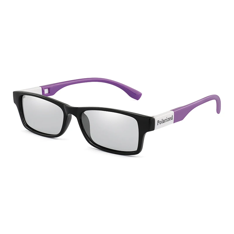 Black PurpleDiscolor Longkeperer фотохромные солнцезащитные очки мужские Поляризованные Хамелеон Солнцезащитные очки Мужские меняющие цветные очки прямоугольные очки для вождения UV400 - Цвет линз: Black PurpleDiscolor