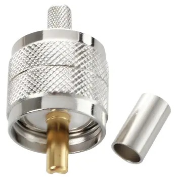 

10 Pcs Connector UHF Male Pl259 Plug Crimp RG58 RG142 LMR195 Cable Straight