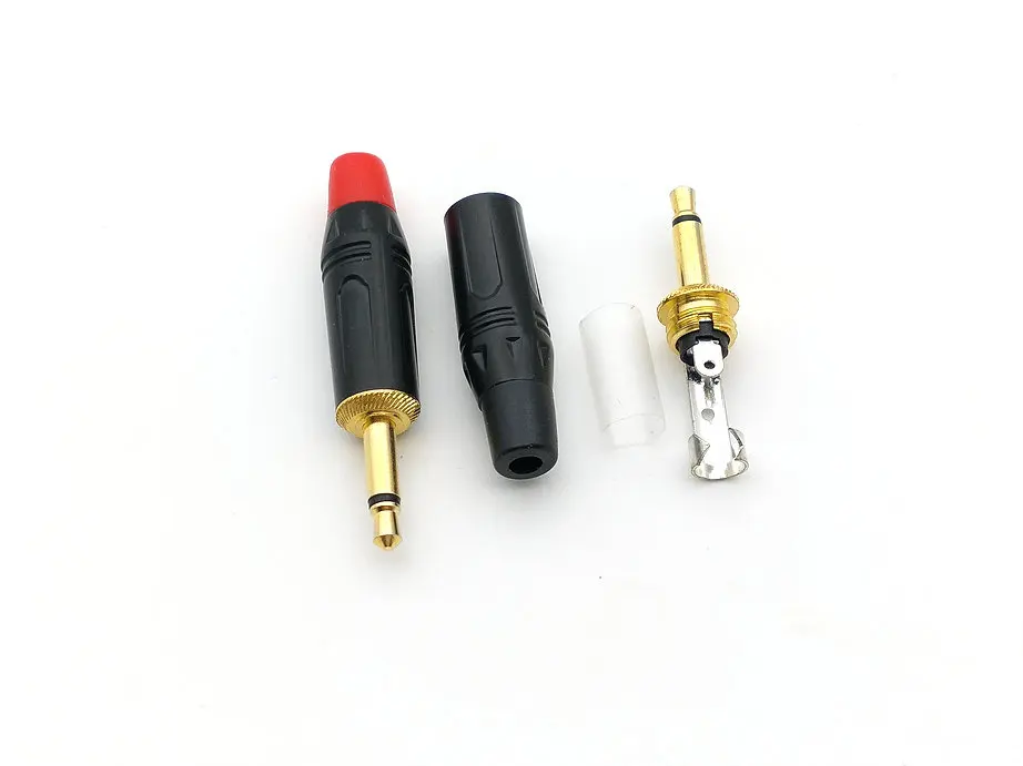 400 шт 3,5 мм Mono Stecker Draht Stecker Золотой коннектор адаптер