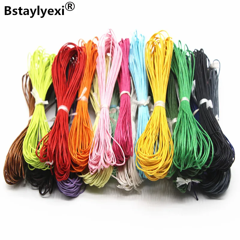 200 Meters Mixed Color Waxed Cotton Beading Cord 1mm Bracelet Necklace accessories 20 Color Jewelry decorative