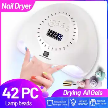 

Nail UV Lamp Dryer 42LED Sensor 10/30/60/99s Timing Sensor LCD Ultraviolet Lamp for Manicure Gel Polish Drying Nail Tools