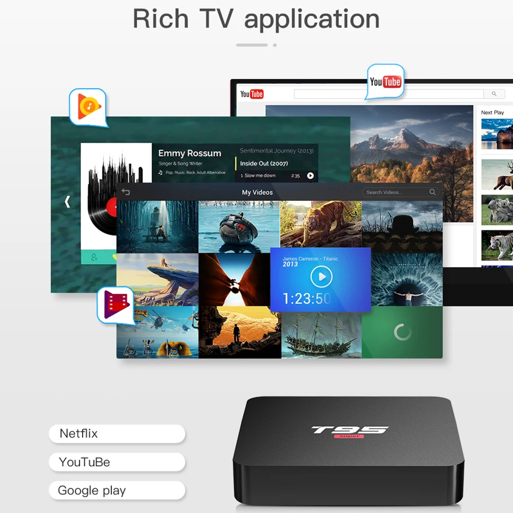New Android 10.0 TV Box 16GB T95 super Smart TV BOX Allwinner H3 Quad Core 4K HDR 2.4GHz Wifi Google Player T95MAX Set Top Box New Android 10.0 TV Box 16GB T95 super Smart TV BOX Allwinner H3 Quad Core 4K HDR 2.4GHz Wifi Google Player T95MAX Set Top Box