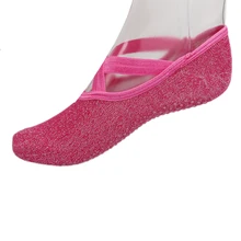 Носки для йоги, серебряные шелковые женские спортивные носки, Нескользящие открытые сзади круглые носки для девочек, милые носки, пара хлопковых носков, носки для пилатеса и балета