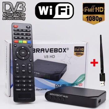 

iBRAVEBOX V8 HD DVB-S2 Satellite Receiver Full HD 1080P via USB WIFI Antenna support 7 Clines CCCAM Youtube, Youporn Free ship