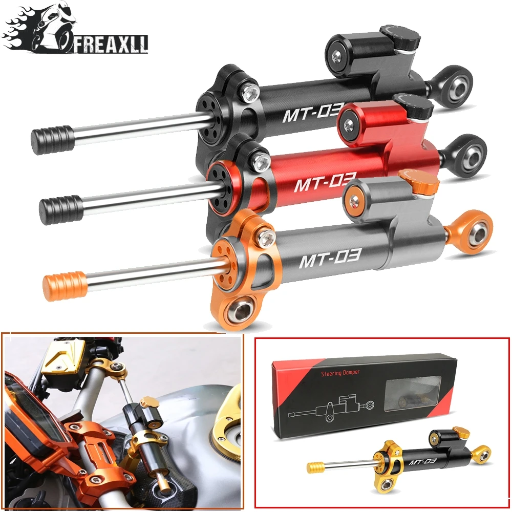 

Moto CNC Motorcycle Steering Damper Stabilizer Linear Reversed Safety Control Over For Yamaha MT03 MT-03 MT 03 2015 2016 2017 18
