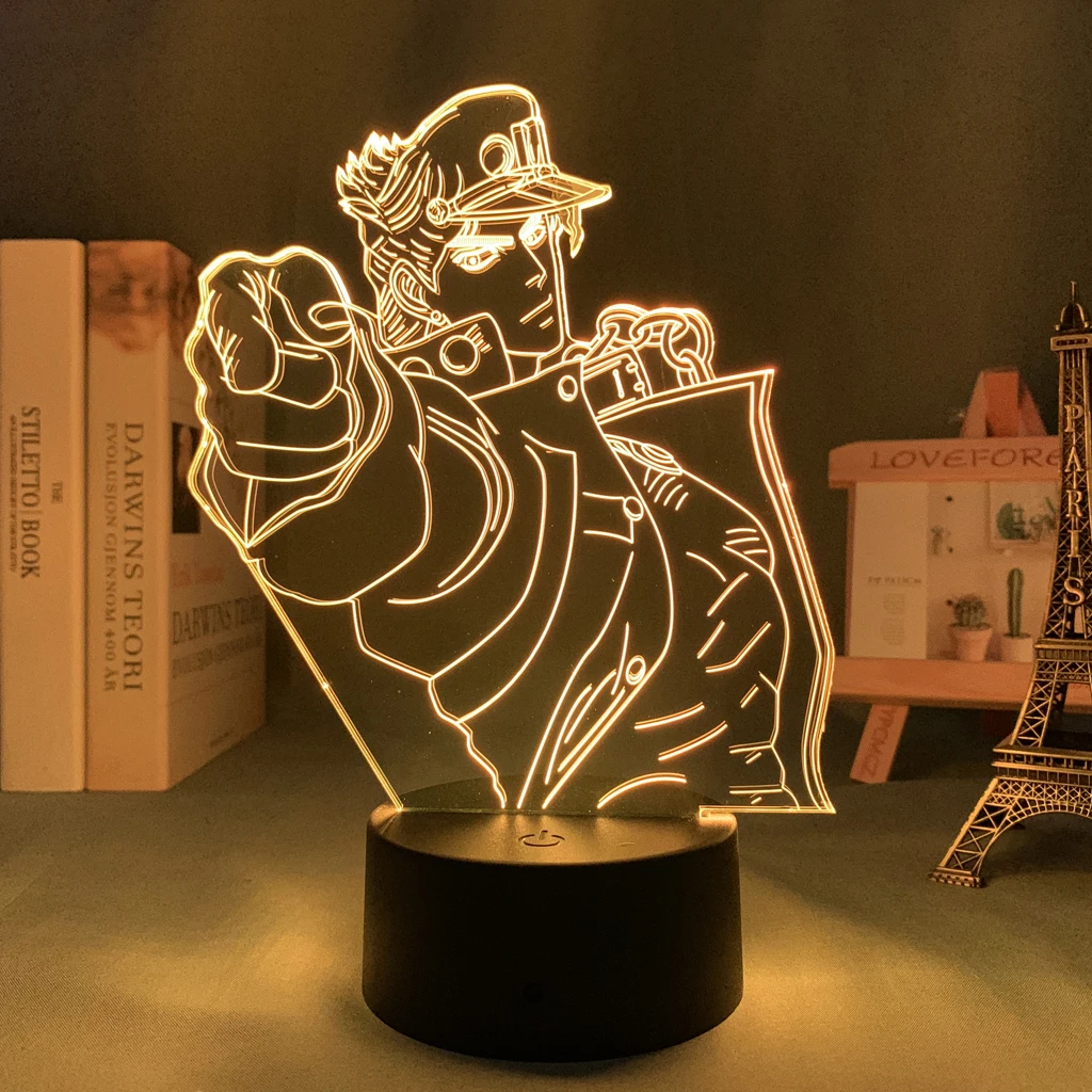 

3d Light Anime JoJo Bizarre Adventure Jotaro Kujo for Bedroom Decor Light Birthday Gift for Him Jojo Led Lamp Manga