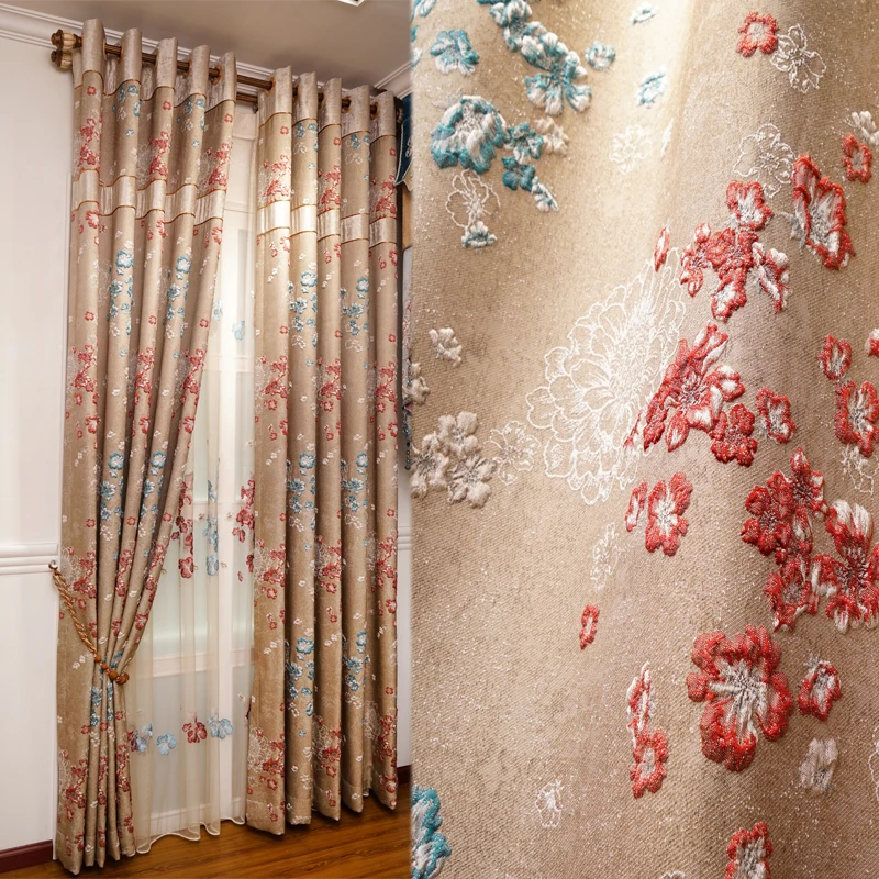 Европейские 3D жаккардовые тисненые светонепроницаемые Классические Коричневые