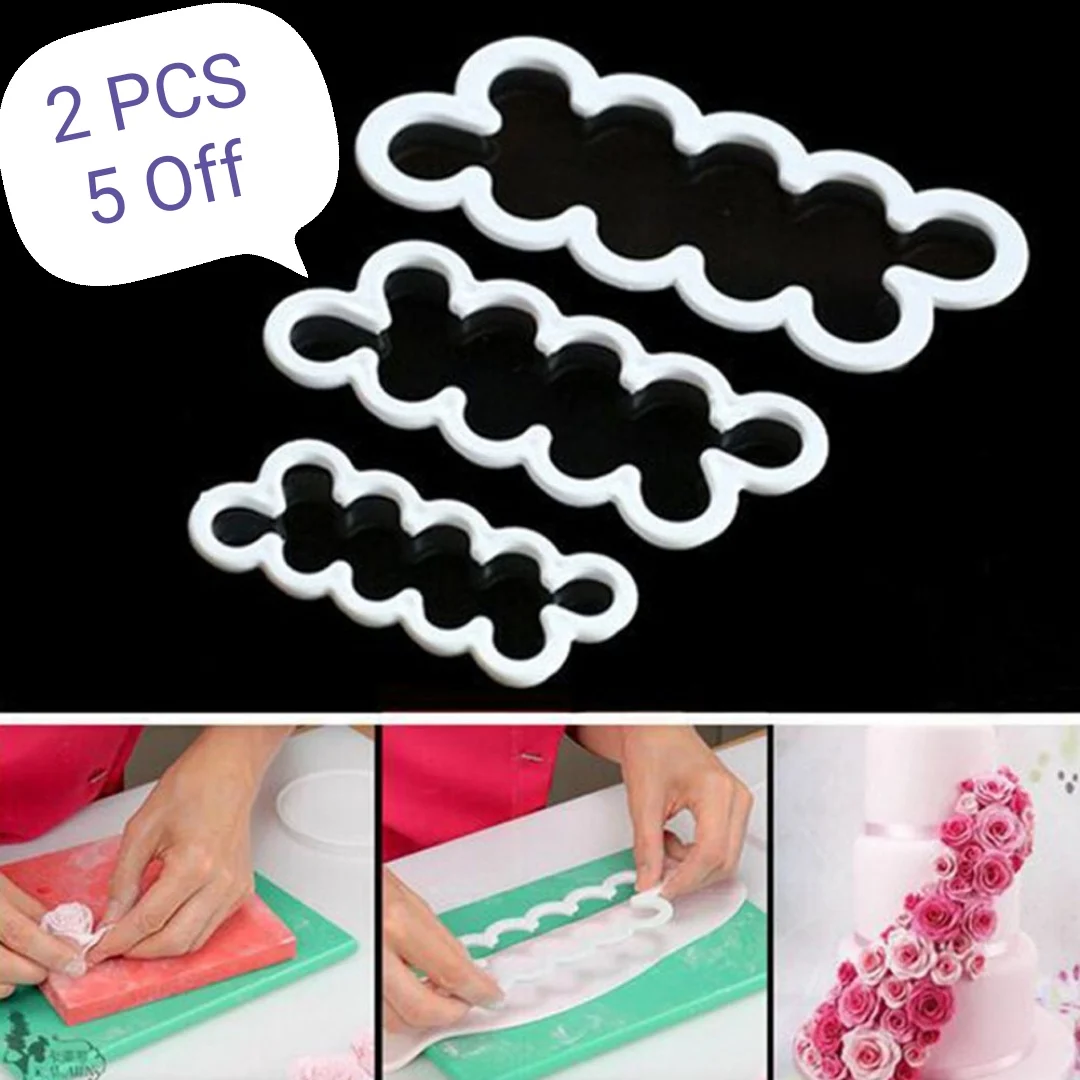

3Pcs/Set 3D Cake Rose Petal Flower Cutter Mold Fondant Icing Fondant Biscuit Cookie Wedding Decorating Mould Sugarcraft Tools