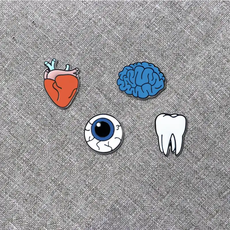 Kadin Erkek Anime Kalp Beyin Goz Dis Tibbi Bros Pins Metal Organ Hemsire Sirt Cantasi Simgeleri Emaye Pin Bros Rozetleri Seti Kizlar Aliexpress
