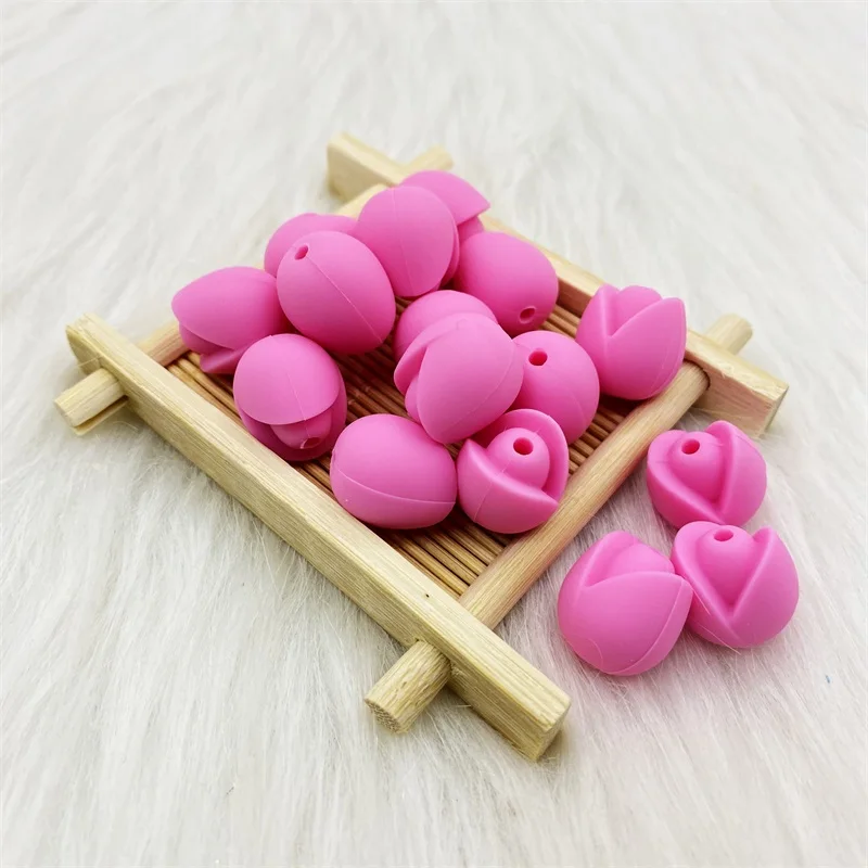30 개/몫 실리콘 구슬 Teething 구슬 로터스  Teether 식품 학년 씹는 목걸이 팔찌 팔찌 쥬얼리 만들기