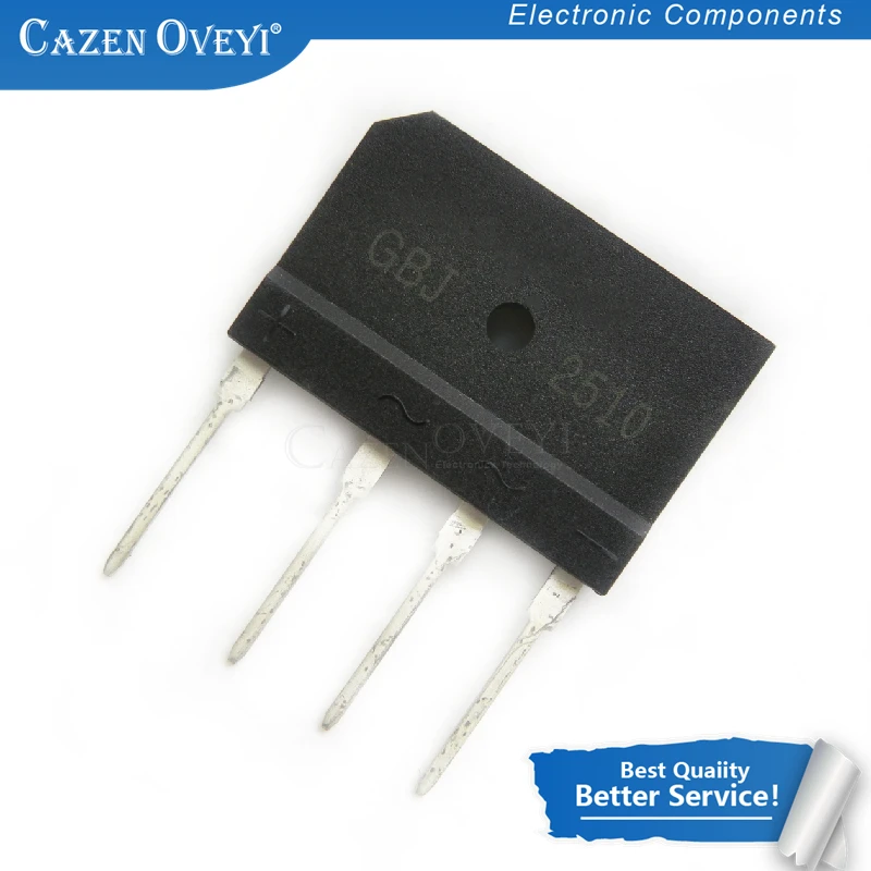 1pcs/lot 25A 1000V diode bridge rectifier gbj2510 ZIP-4 In Stock | Электронные компоненты и принадлежности