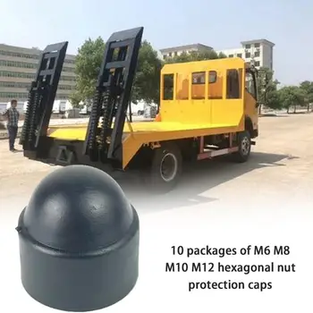 

10Pcs Dome Bolt Nut Protection Caps Cover Hex Hexagon Plastic Car Accessories