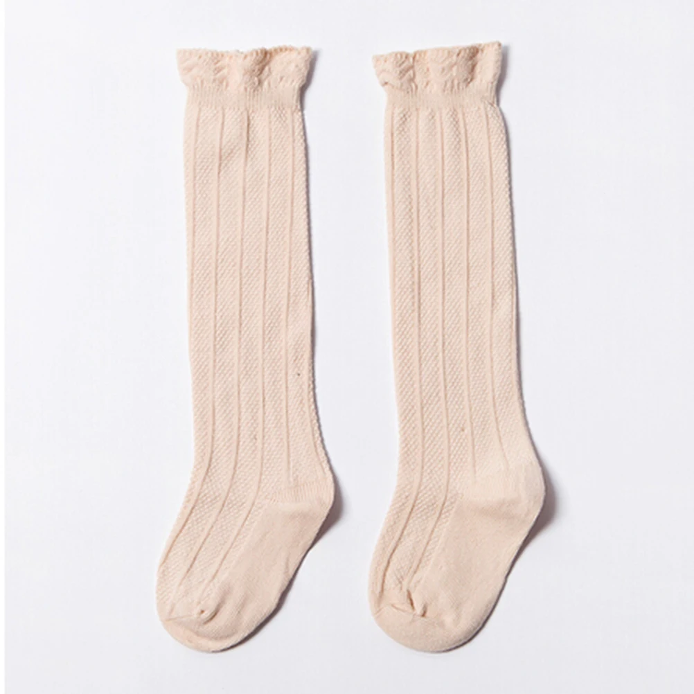 Осенние детские носки для маленьких девочек, кружевные носки до колена для новорожденных длинные милые гетры для новорожденных девочек, Infantile, носки с лисой - Цвет: Khaki S