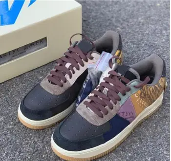 

Air Travis Scott x 1 Low Stitching Zipper Cactus Jack Multi Color Muted Bronze Fossil Forced Sports Shoes For Men Women