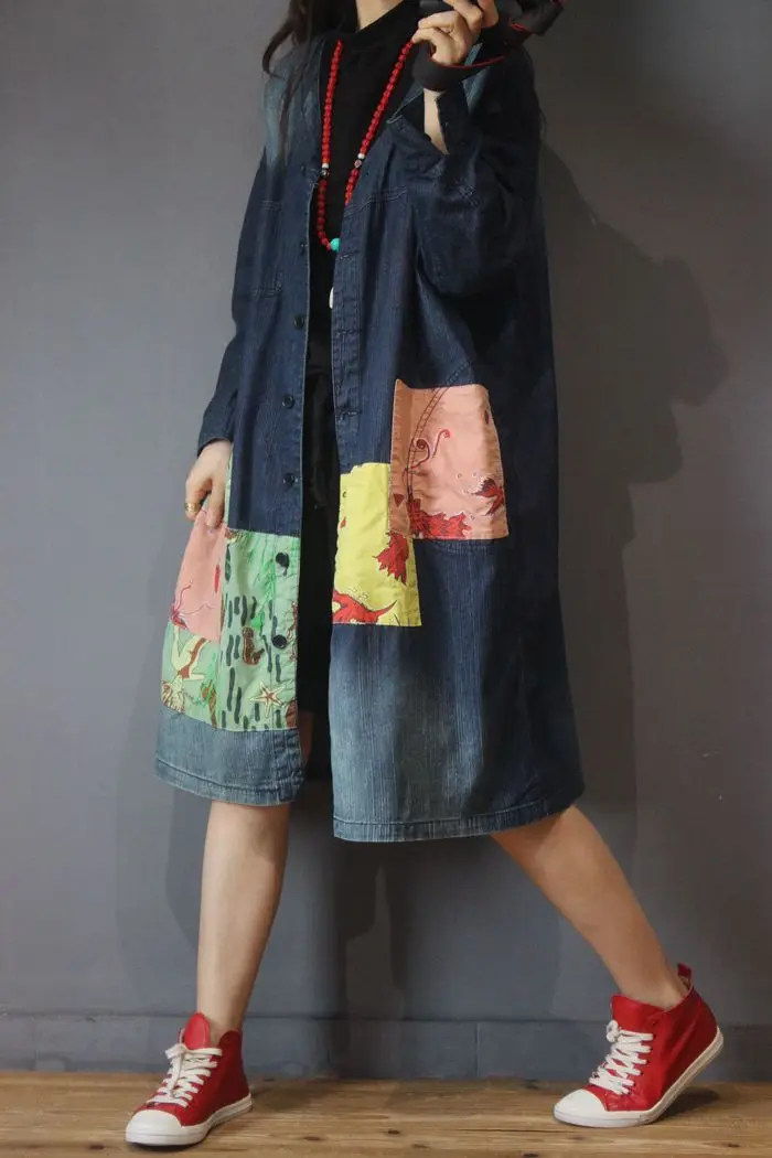 Длинное Ковбойское Свободное пальто Женская модная ветровка Modis Manteau Femme Moda Mujer Женская одежда винтажное пальто