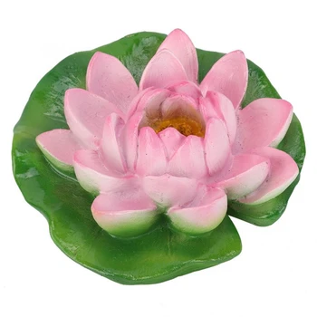 

Creative Resin Floating Lotus Outdoor Garden Pond Decorative Simulation Lotus Flower Sculpture Home Garden Fish Tank Decor Ornam