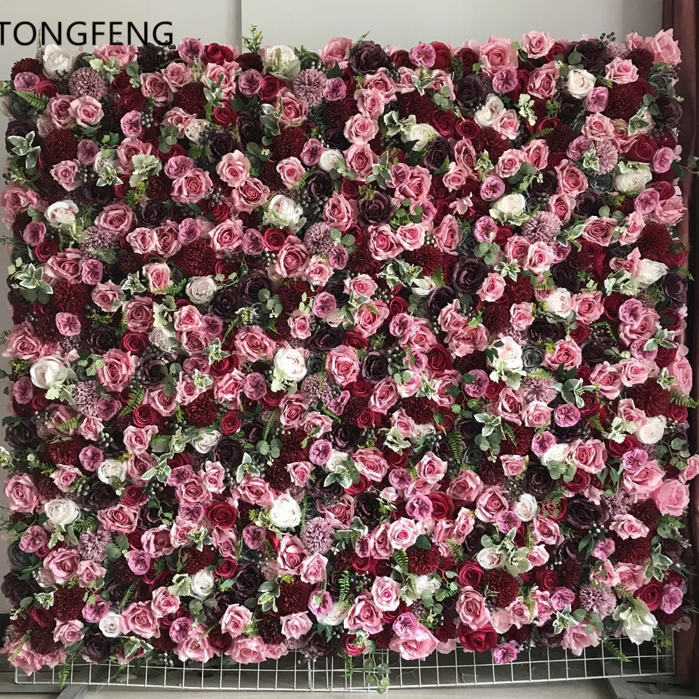 TONGFENG розовый 8 шт./лот искусственная Шелковая Роза Пион 3D цветок настенная панель