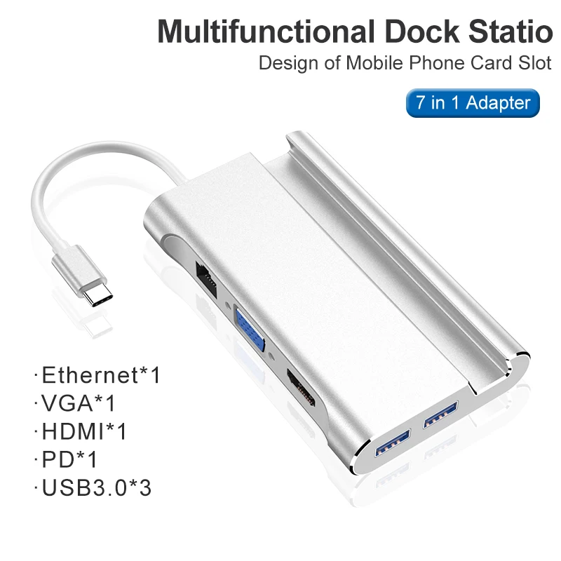 Док станция 7 в 1 с USB 3 0 для передачи данных|Док-станции ноутбуков| |