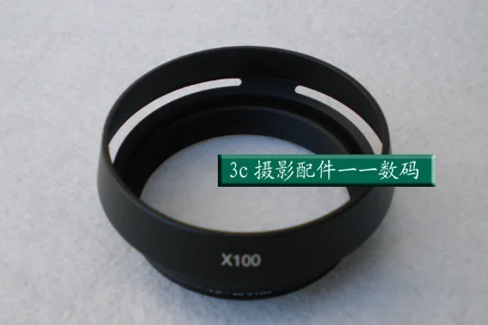 Metallo Lens Hood Ombra + 49 Millimetri Anello Adattatore Per Fujifilm X100F X70 X100T X100S Lh-X100 Torna Argento La-49 X100