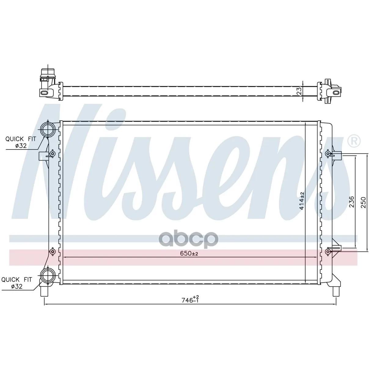 Радиатор Vag A3/A5/Octavia/G5/Passat 1.4-2.5/2.0d 03-/05- Nissens 65277 Nissens арт. 65277