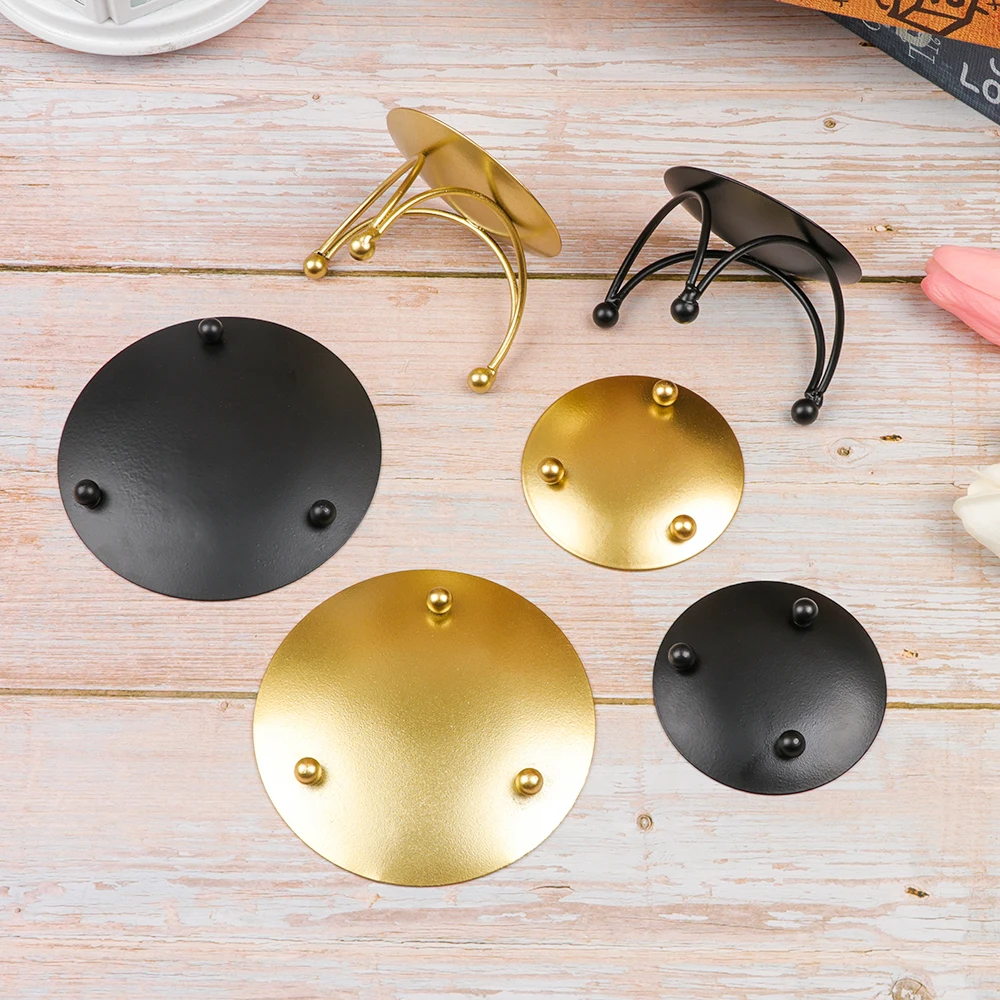 Nordic Style Metal Plate Iron Black Gold Plated candle holders Candle Holders Pillar For Wedding Party Festival Candelabra Art Gift Home Decor