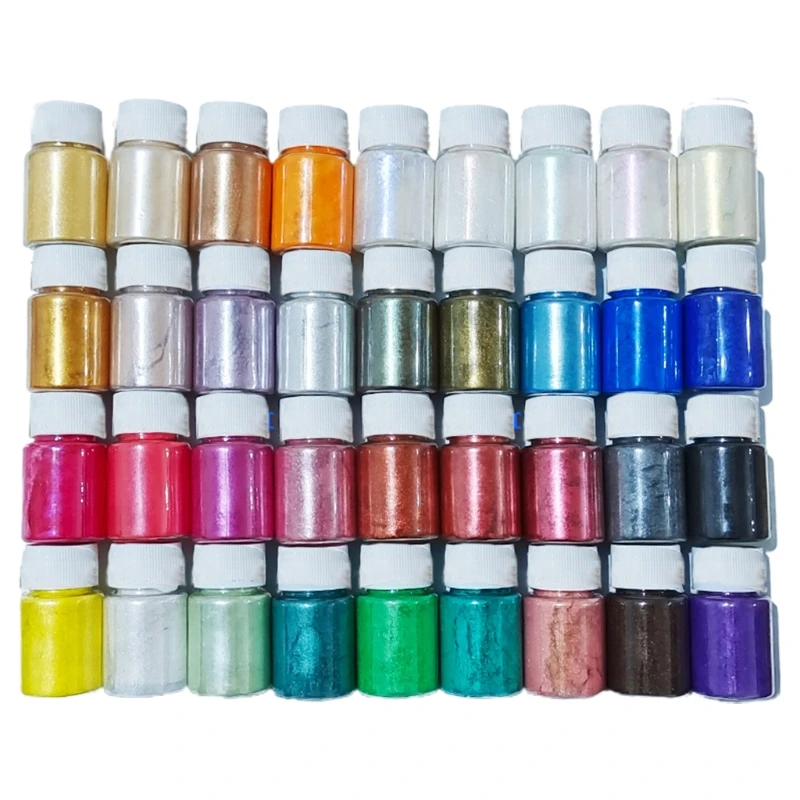 Mica Mineral Powder Epoxy Resin Dye Pearl Pigment Cosmetic Grade Pearlescent Natural for DIY Jewelry Crafts Making 36 Colors