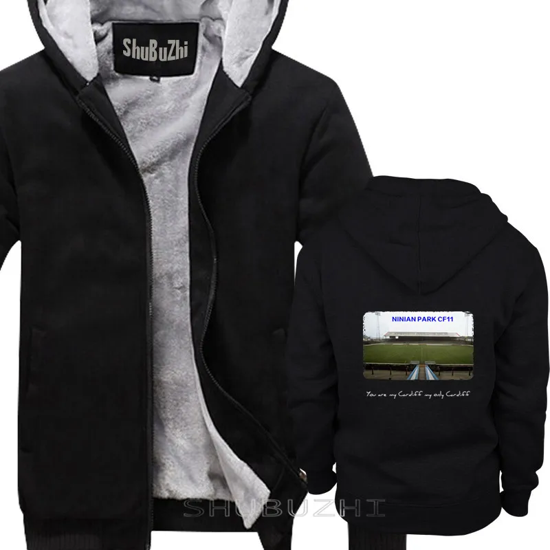 Толстая куртка Cardiff City Footballer Casuals Awaydays 80S комоды от мужчин теплые пальто Классическая хлопковая Толстая куртка sbz5439 - Цвет: thick black