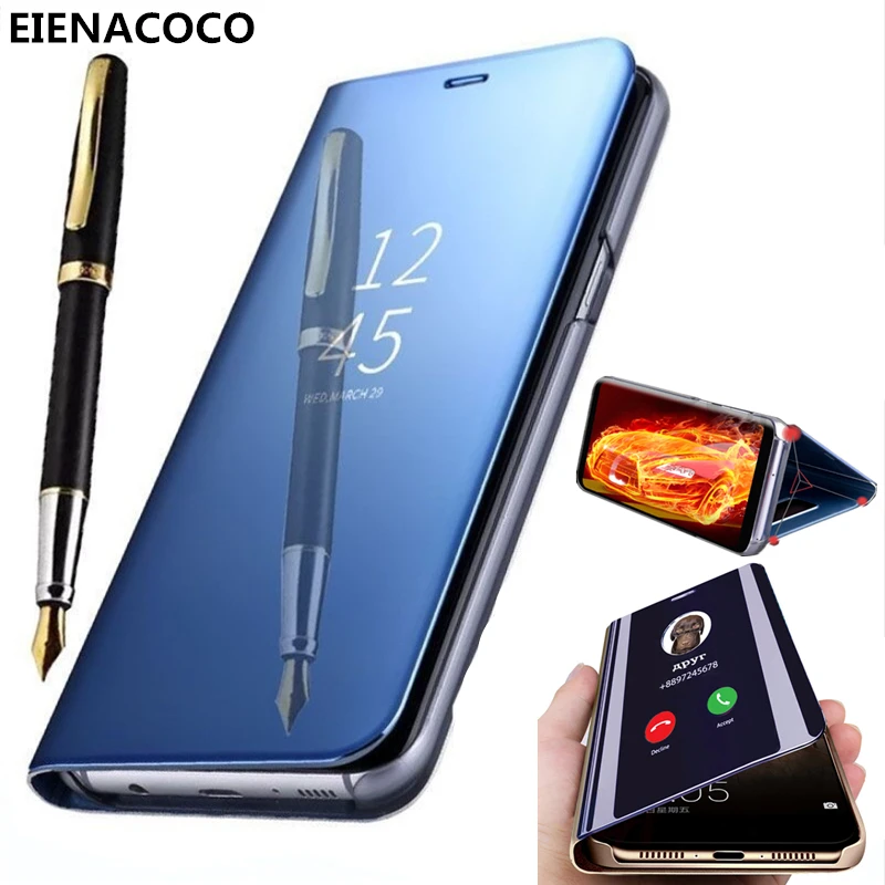 Smart Spiegel Flip Case Voor Samsung Galaxy A51 A71 A50 A70 Clear View Stand Case Voor Samsung Note 8 9 20 S8 S9 S10 S20 Plus Cover|Passende hoesjes| - AliExpress