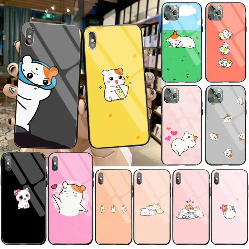 Милый черный мягкий чехол Ebichu для телефона из закаленного стекла iPhone 11 Pro XR XS MAX 8X7