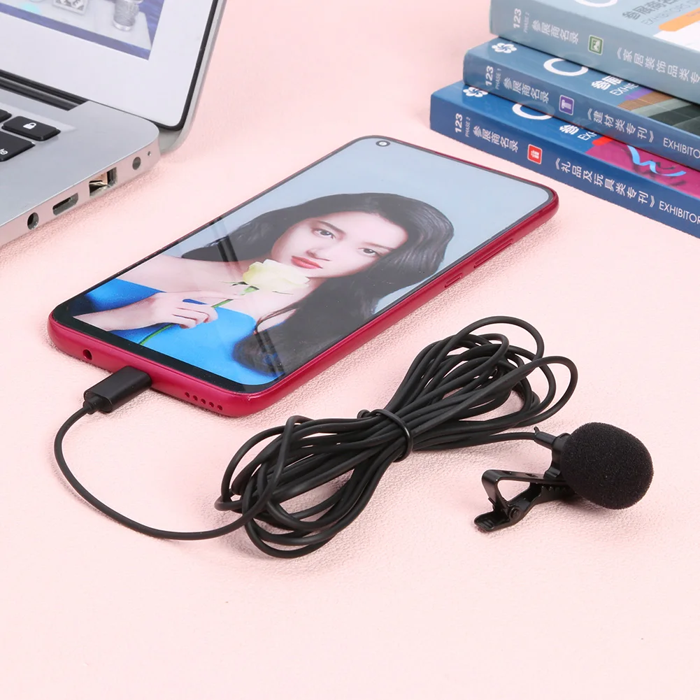 USB Тип C конденсатор клип на лацкане Lavalier Mic для Huawei Xiaomi Samsung Android телефонный