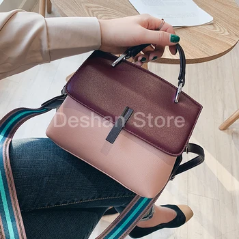 

Contrast Color Female Tote Bag 2020 Fashion New Quality PU Leather Women's Designer Handbag High Capacity Shoulder Messenger Bag